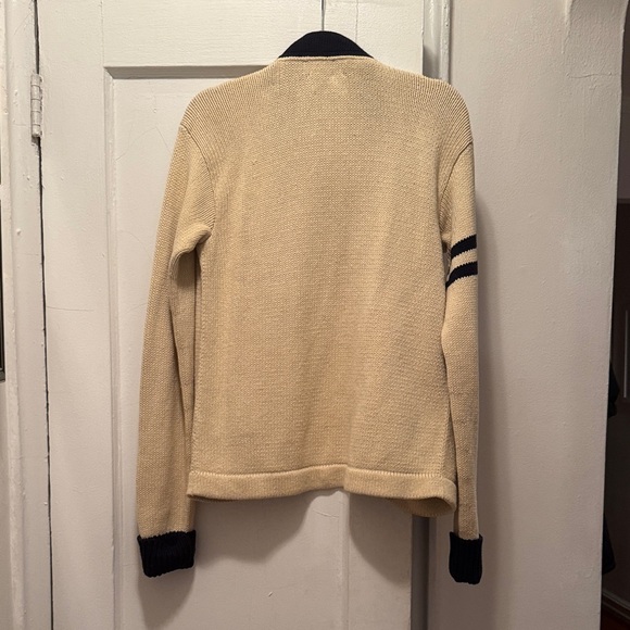 Ralph Lauren Beige and Navy Knit Cardigan - Picture 6 of 6
